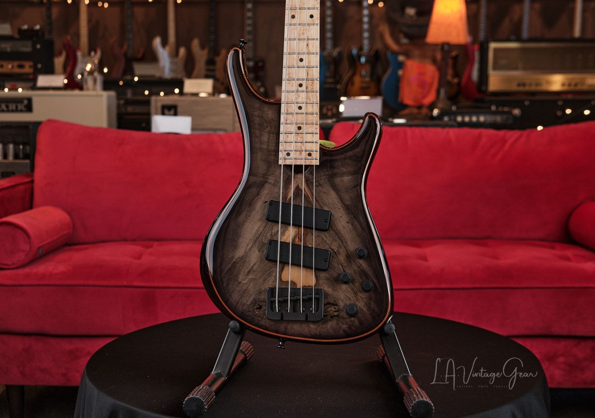 Roscoe LG3000 4 String Bass - With Beautiful Buckeye Burl Top and Bartolini Preamp! - Image 3
