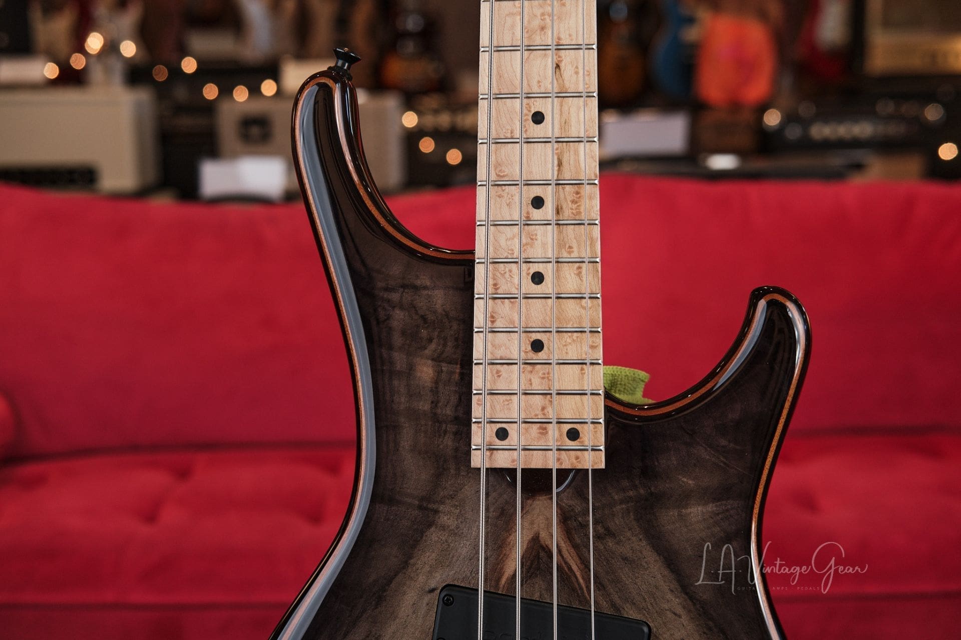 Roscoe LG3000 4 String Bass - With Beautiful Buckeye Burl Top and Bartolini Preamp! - Image 4