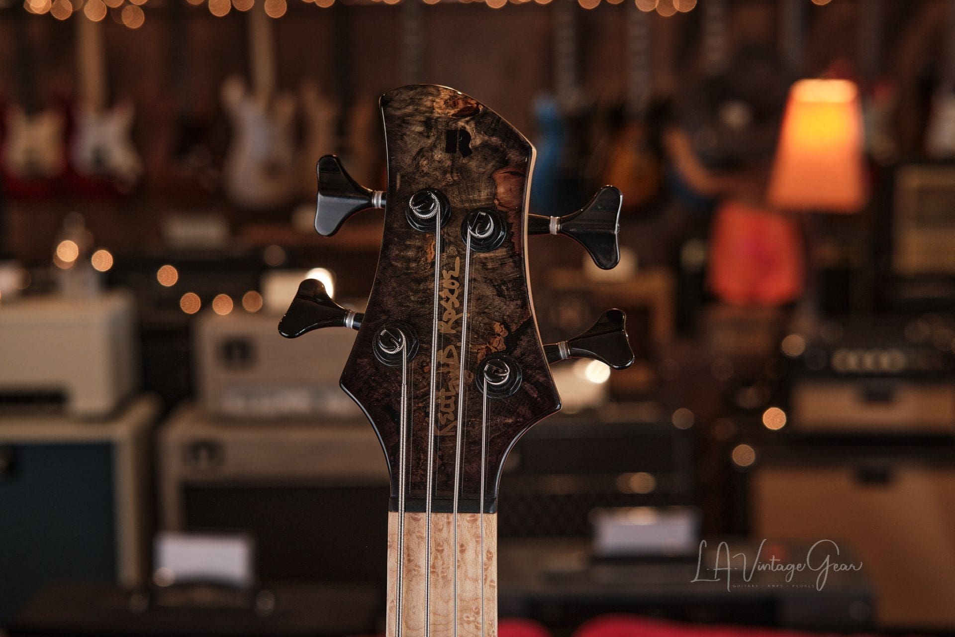 Roscoe LG3000 4 String Bass - With Beautiful Buckeye Burl Top and Bartolini Preamp! - Image 6