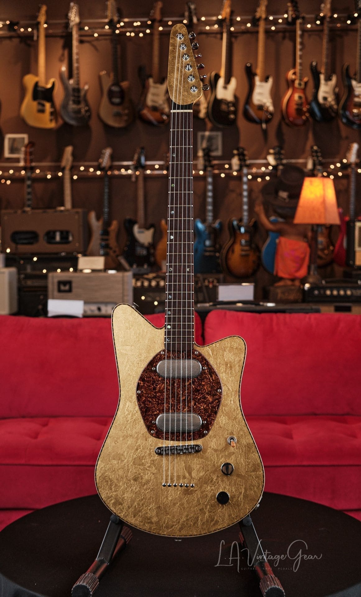 Versoul Raya 6 Custom Electric Solid Body Guitar #0472 - In Gold Leaf 23 carat finished Top and Headstock! Namm Demo!
