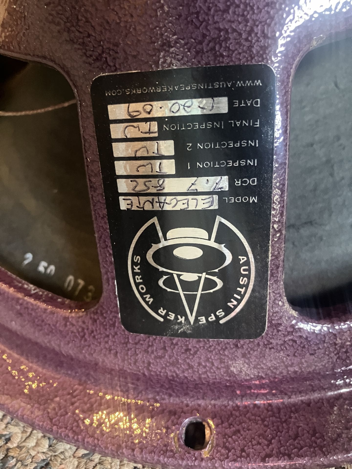2009 Austin Speaker Works Alnico Elegante 12" Guitar Speaker - 8 ohms (Copy) - Image 3