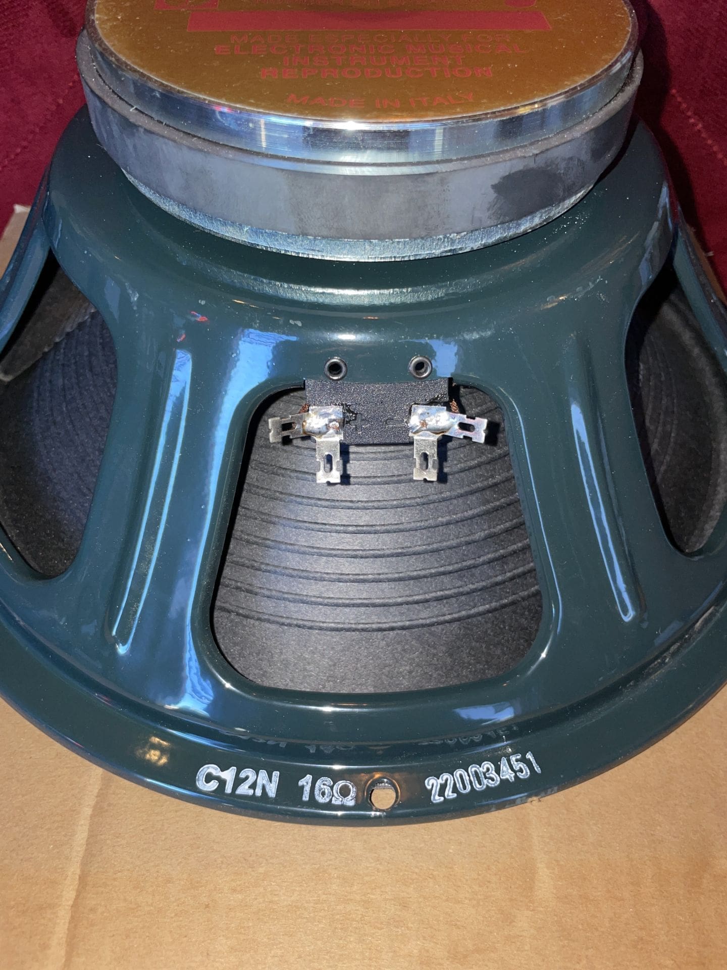 Jensen C12N Vintage Ceramic 12" 16ohm Guitar Speaker Green - Image 5