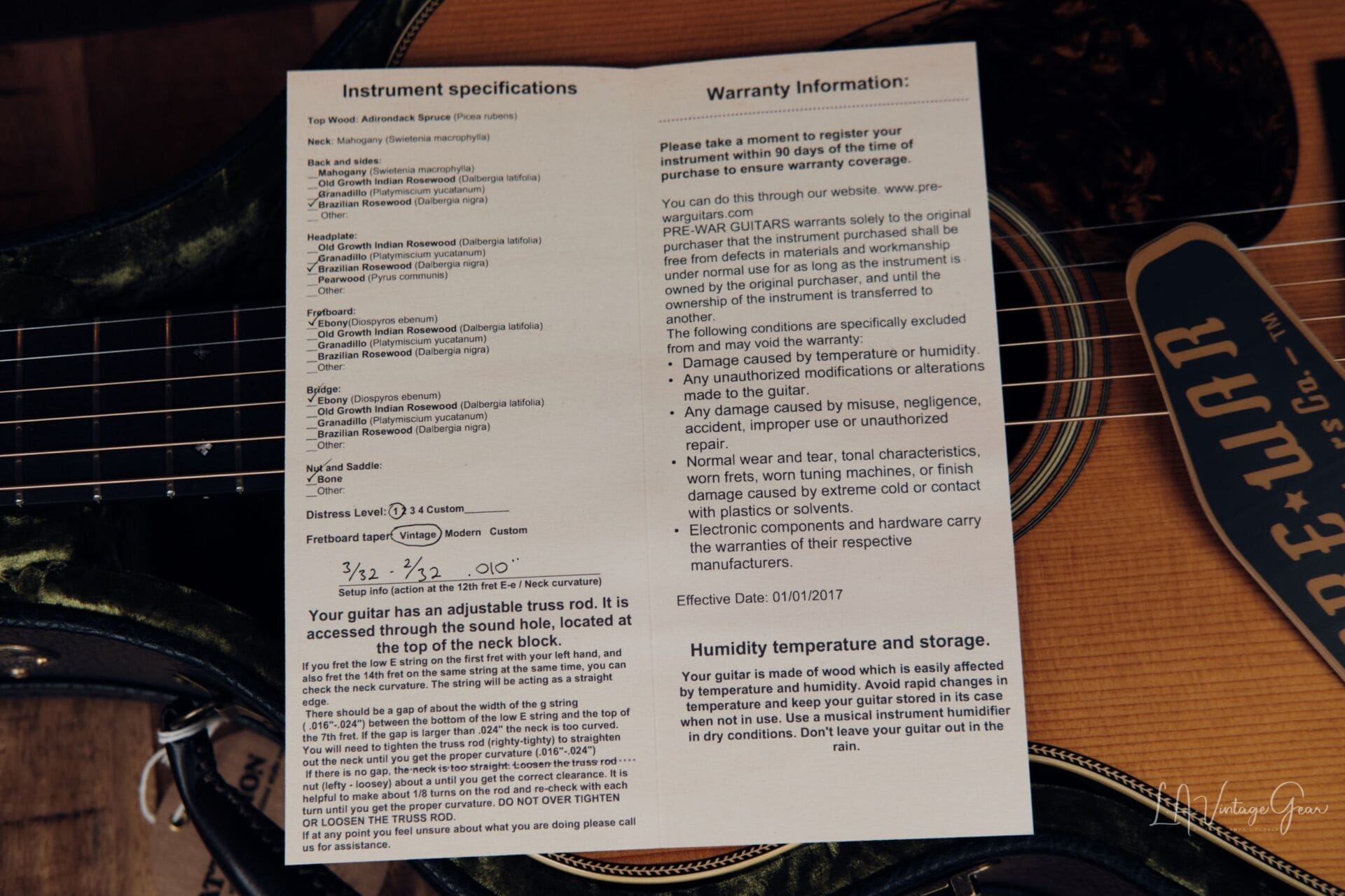 Pre War Guitars Co. "OM" Model Acoustic Guitar - Brazillian Rosewood Back & Sides! Brand New & In Stock! - Image 9
