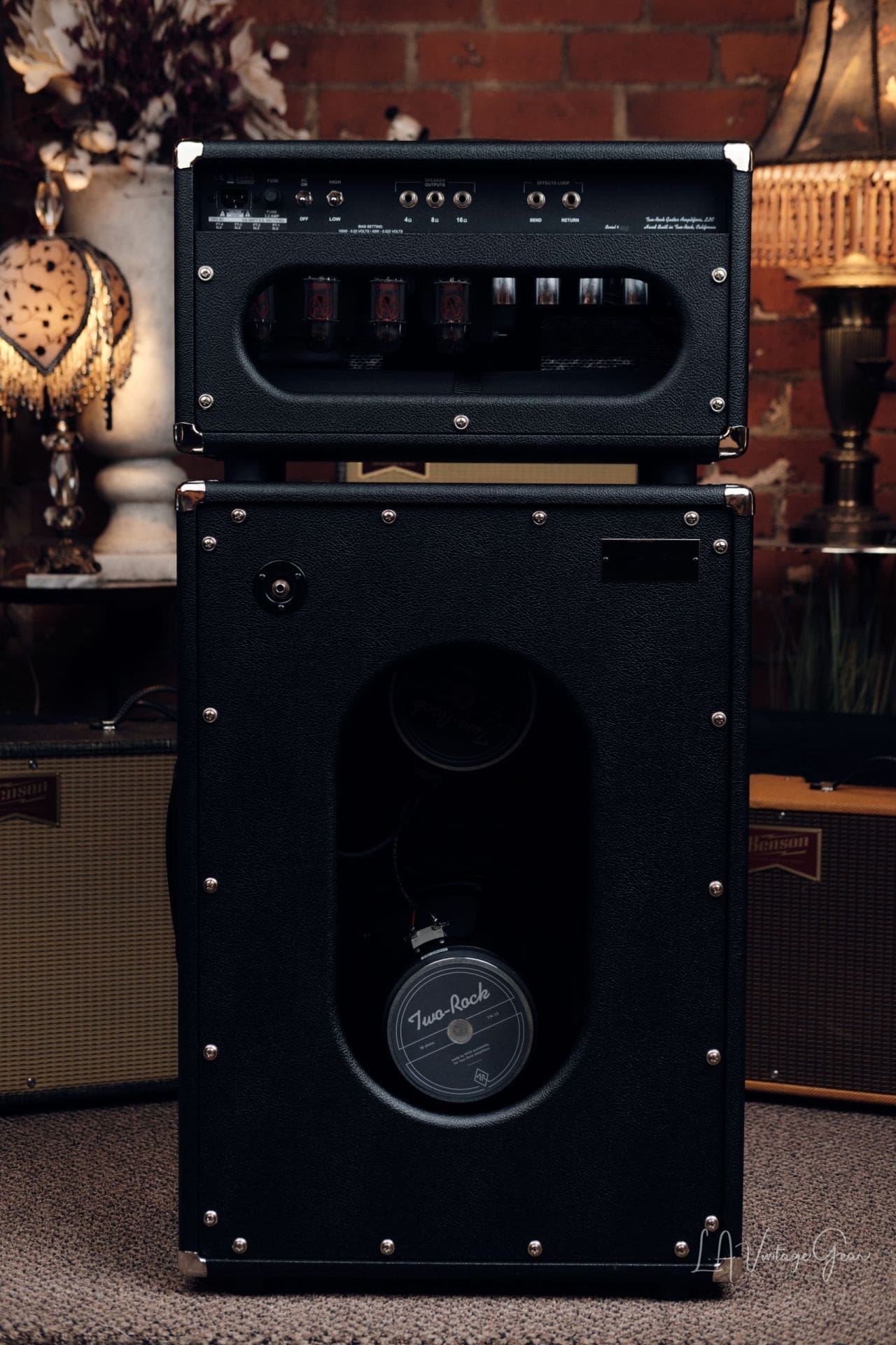 Two Rock Traditional Clean 100 Watt Head and 2x12 Cabinet - Black with Sparkle Matrix Grill Cloth! - Image 8