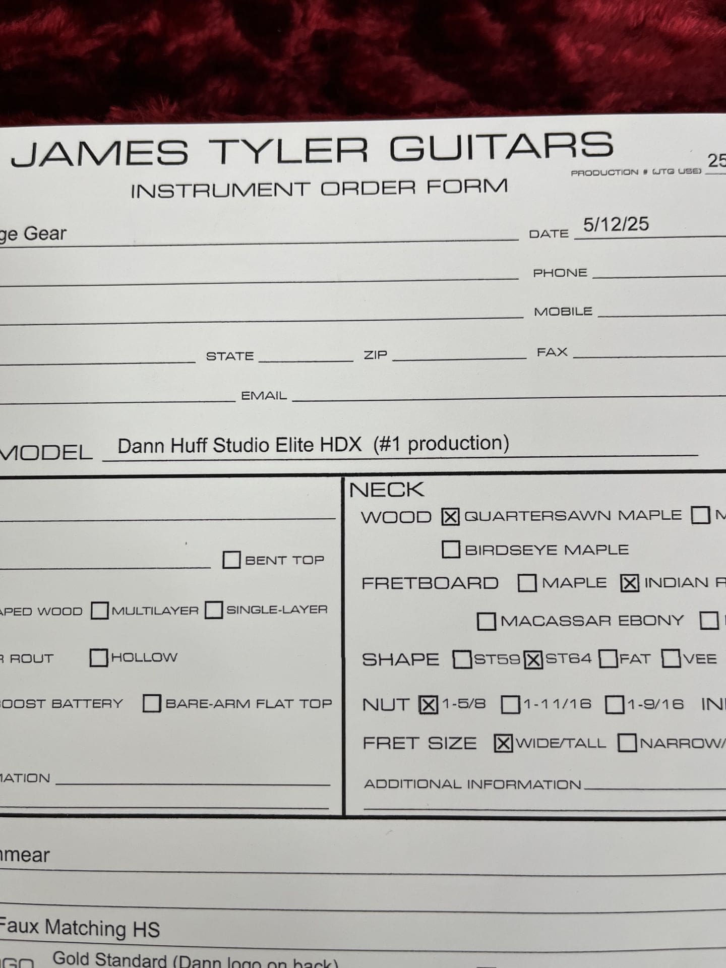 James Tyler Dann Huff Studio Elite HDX Electric Guitar - The First One Made! - Image 11