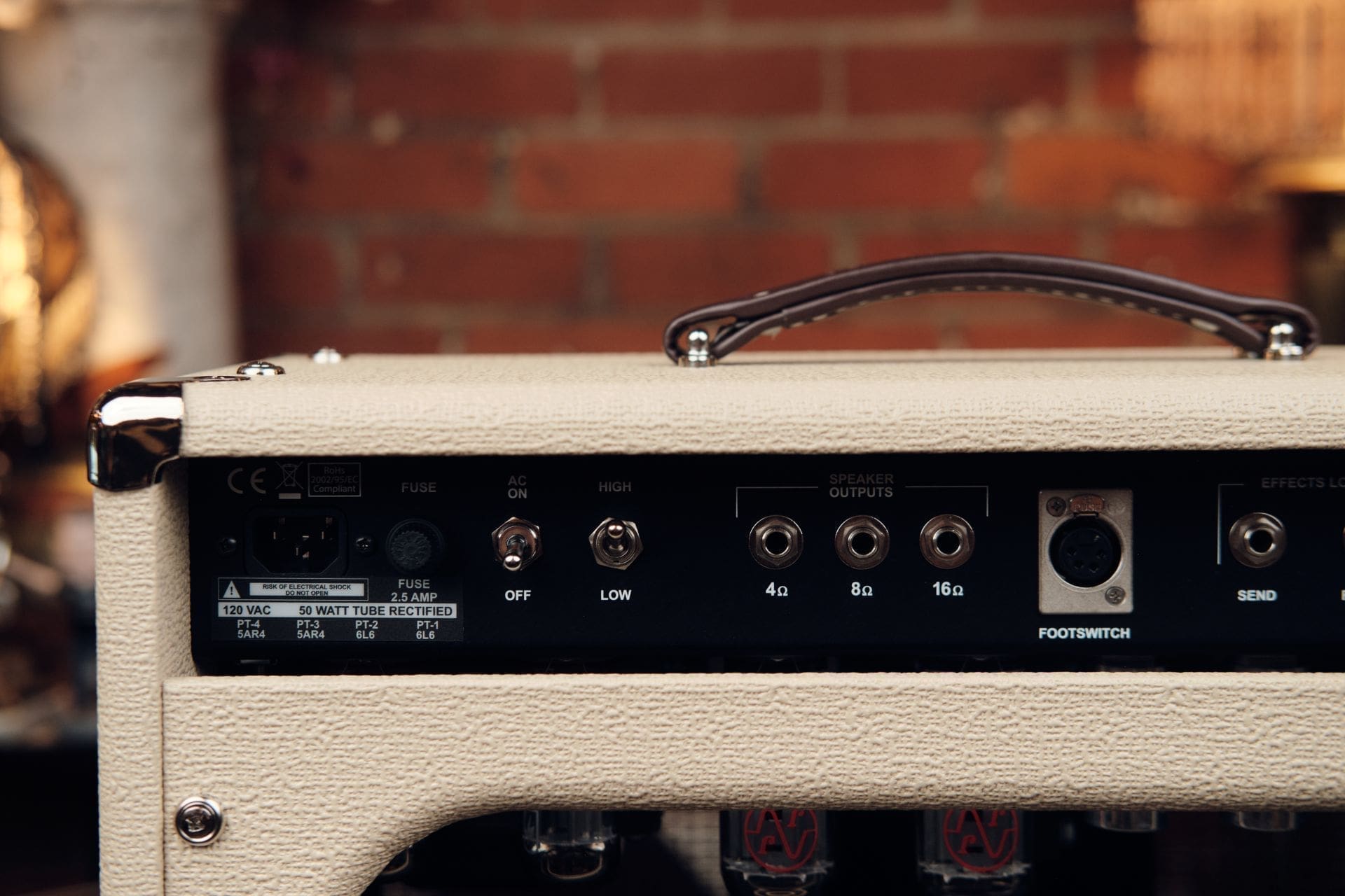 Two Rock Classic Reverb Signature 50 Watt Tube Rectified Head - Blonde Tolex with Oxblood Grillcloth! - Image 8