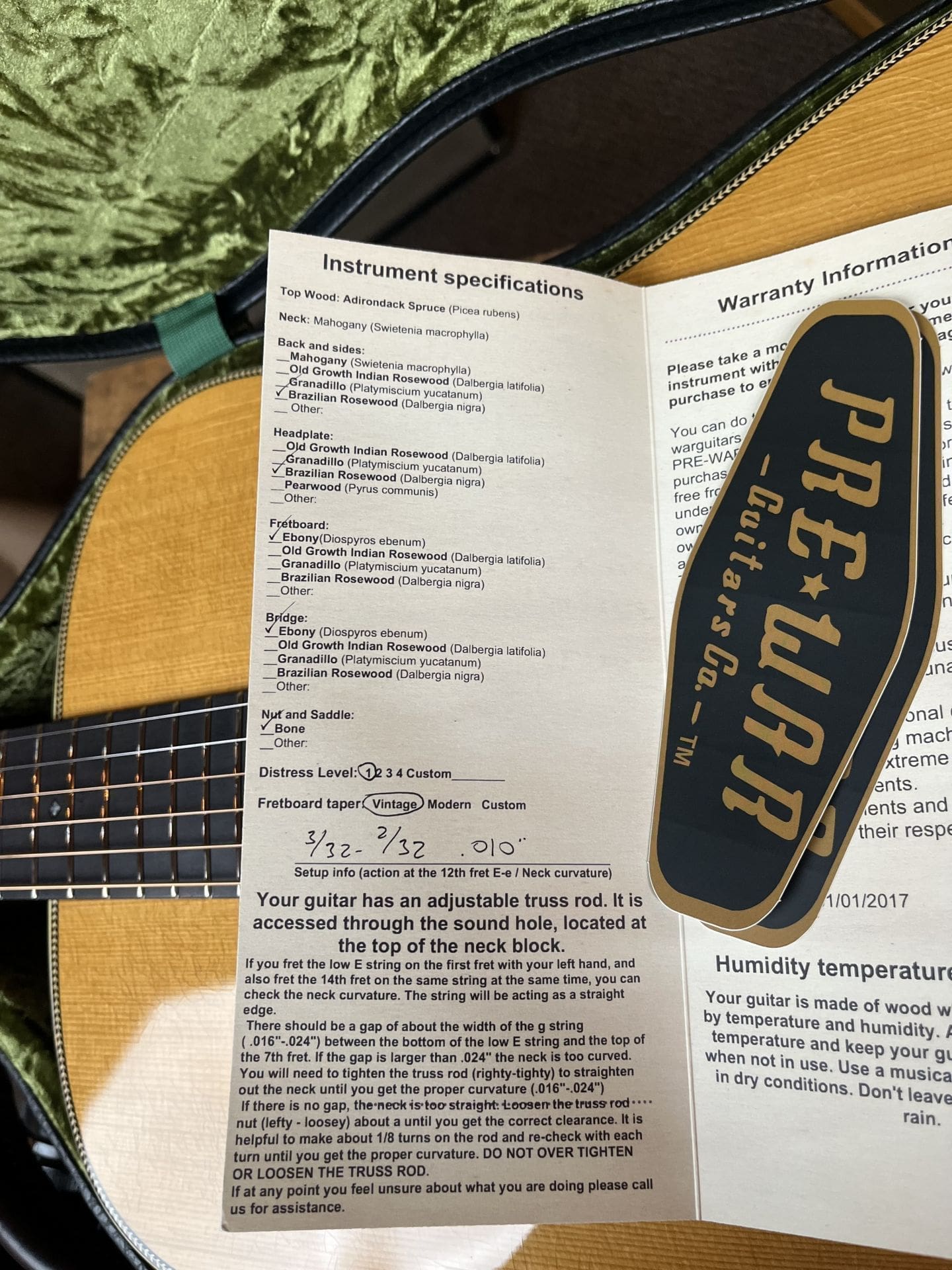 Pre-War Guitars Co. Herringbone Model Acoustic Guitar - Brazilian Rosewood Back & Sides! Just In! - Image 14