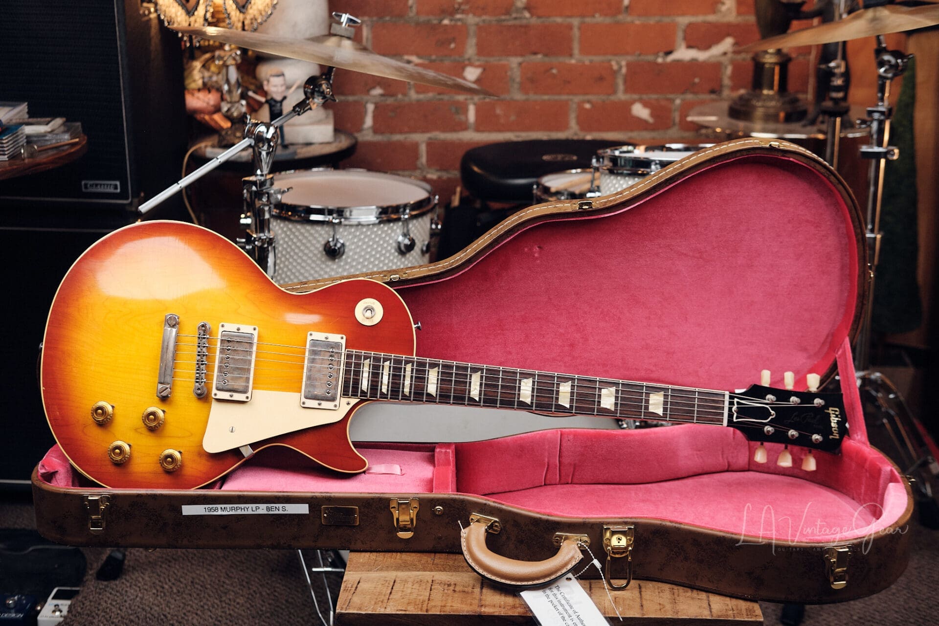 2021 Gibson Custom Shop Murphy Lab Les Paul 1958 Reissue R8 Light Aging - Washed Cherry Sunburst! - Image 11