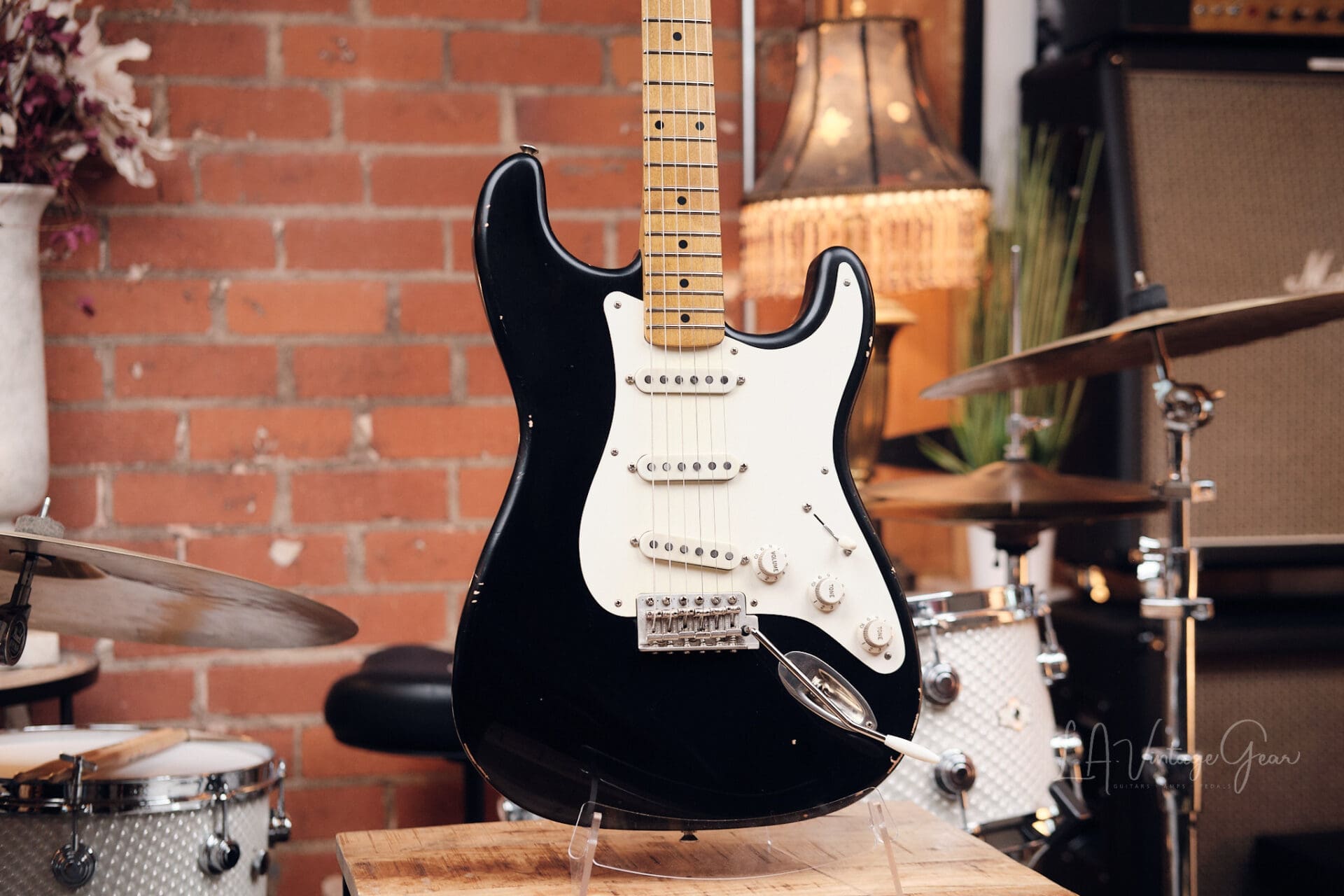 K-Line Springfield S-Style Electric Guitar - Black with Maple #060157 - Image 3