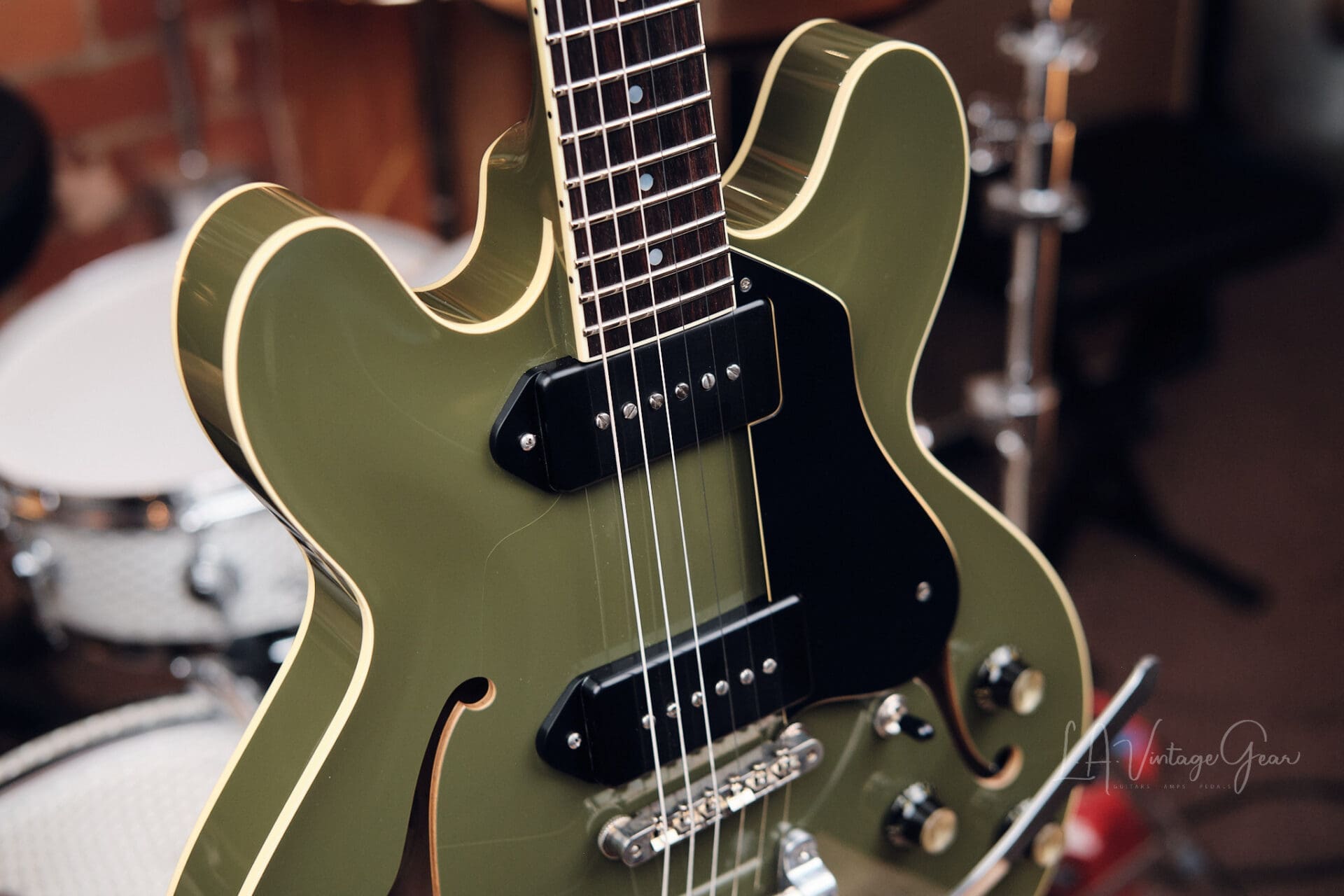 Collings I-30 LC Electric Guitar in Aged Olive Drab Green - Image 5