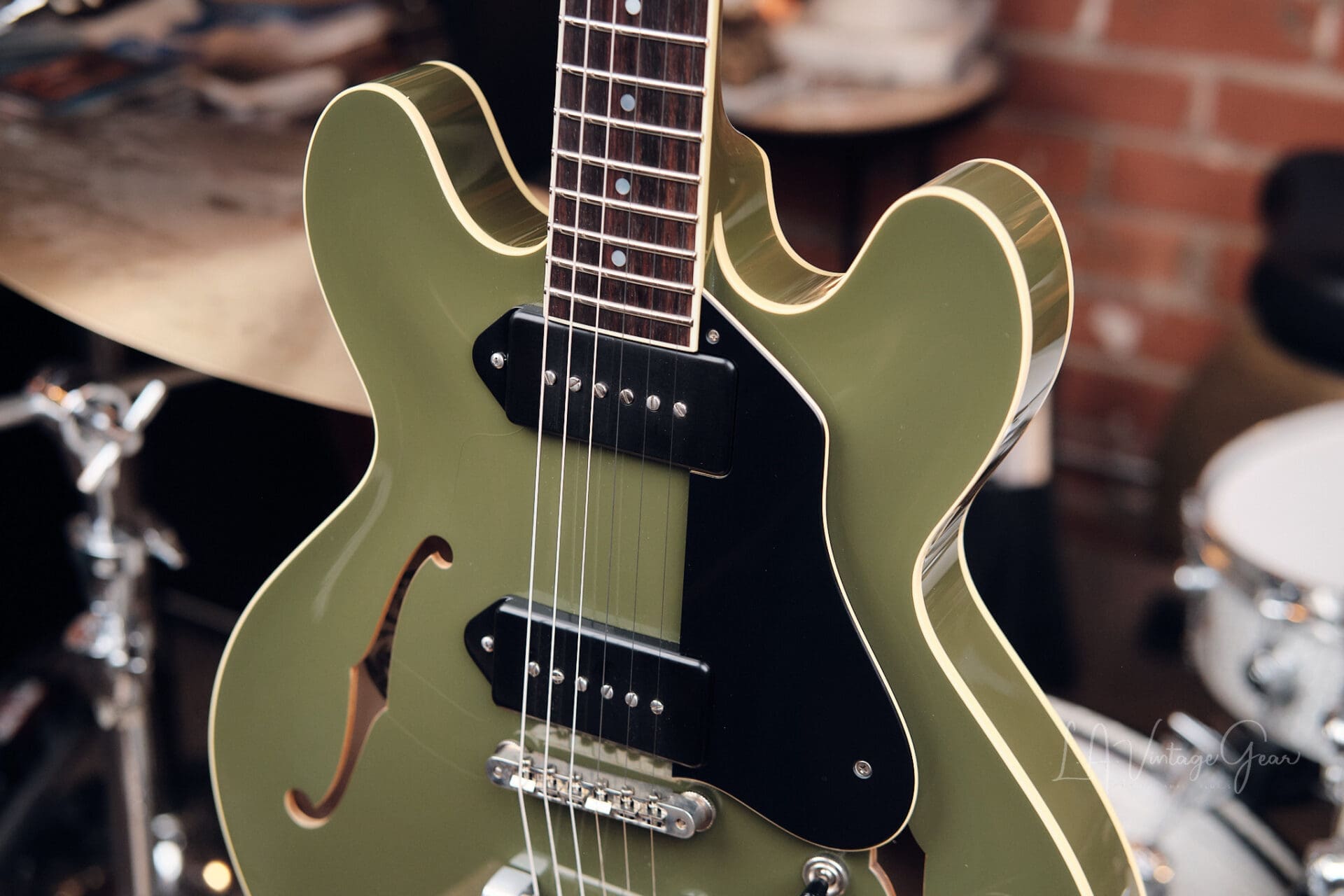 Collings I-30 LC Electric Guitar in Aged Olive Drab Green - Image 4
